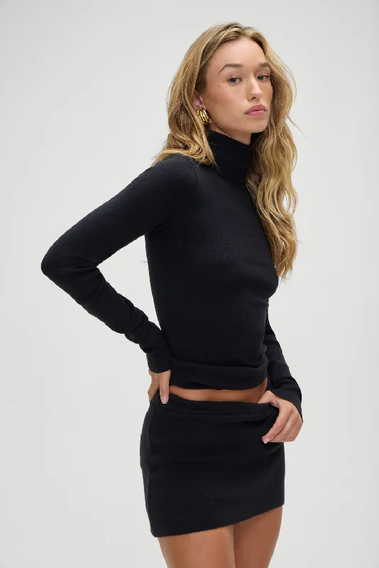 Today Only Tucker Knit Sweater - Black