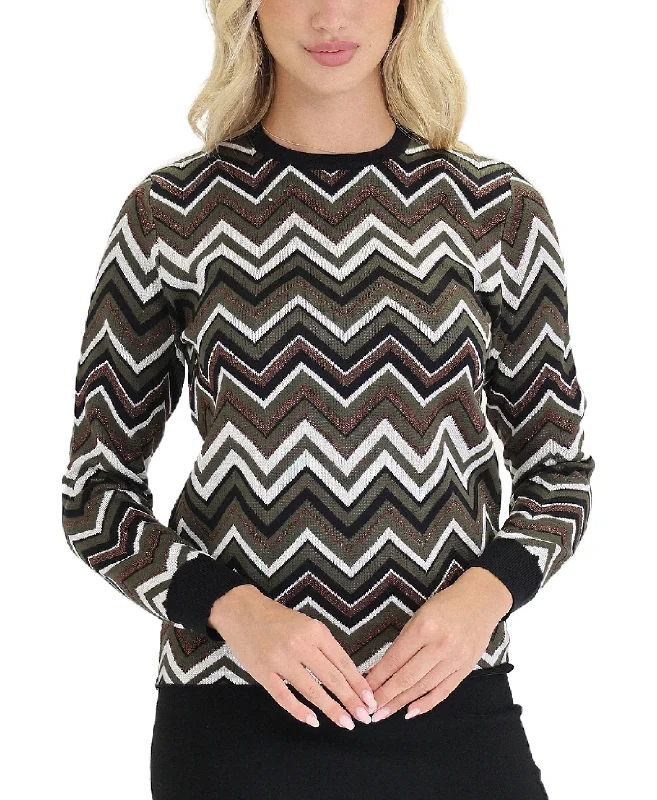 Stock Clearance Zig Zag Sweater w/ Shimmer