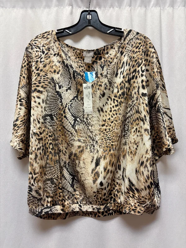 Quick Sale Top Short Sleeve By Chicos In Animal Print, Size: S