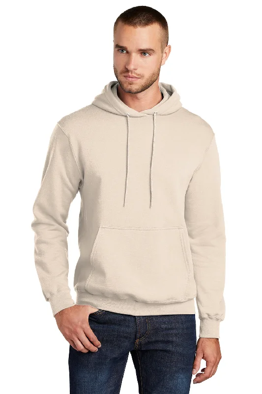 Exclusive Savings Port & Company Mens Core Pill Resistant Fleece Hooded Sweatshirt Hoodie w/ Pouch Pocket - Natural Exclusive Savings Port & Company Mens Core Pill Resistant Fleece Hooded Sweatshirt Hoodie w/ Pouch Pocket - Natural
