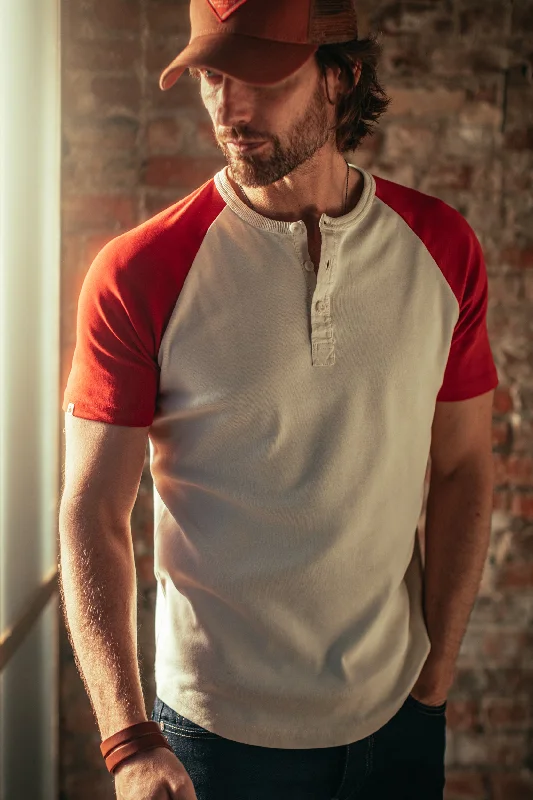 Exclusive Preview &SONS The Chariot Henley T-Shirt Raw/Red
