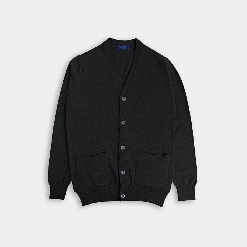 Can't Beat Black Lightweight Cashmere Cardigan