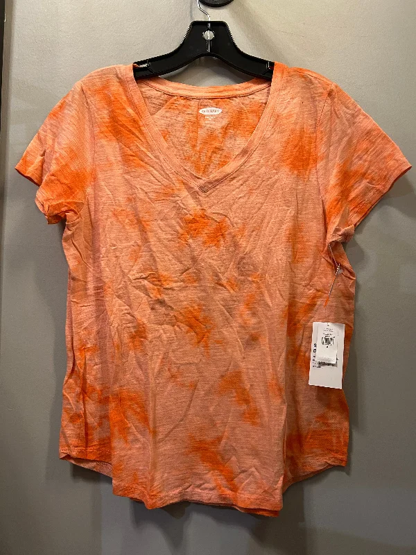 Unmissable Offer Top Short Sleeve Basic By Old Navy In Orange, Size: M