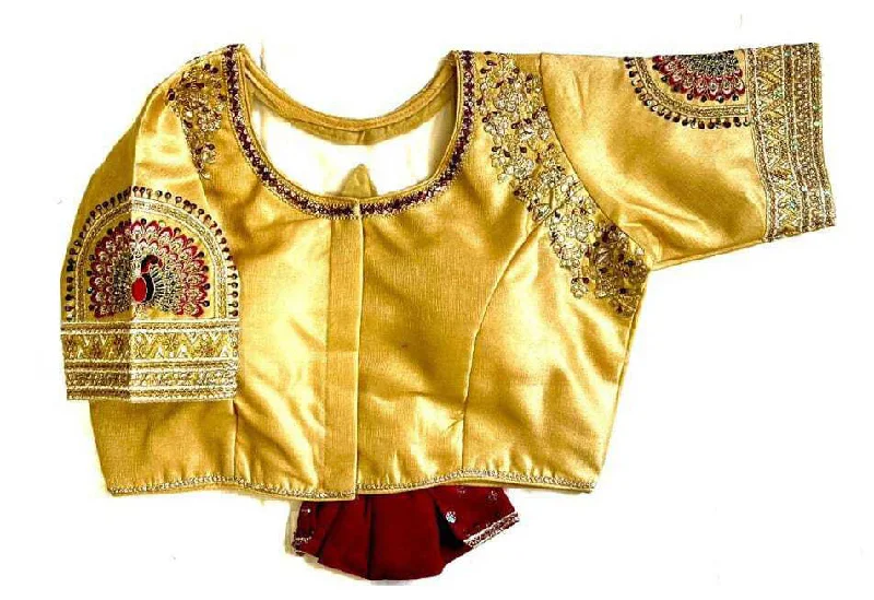 Weekend Bargains Await You Women's Yellow Colour Shining silk Readymade Blouse
