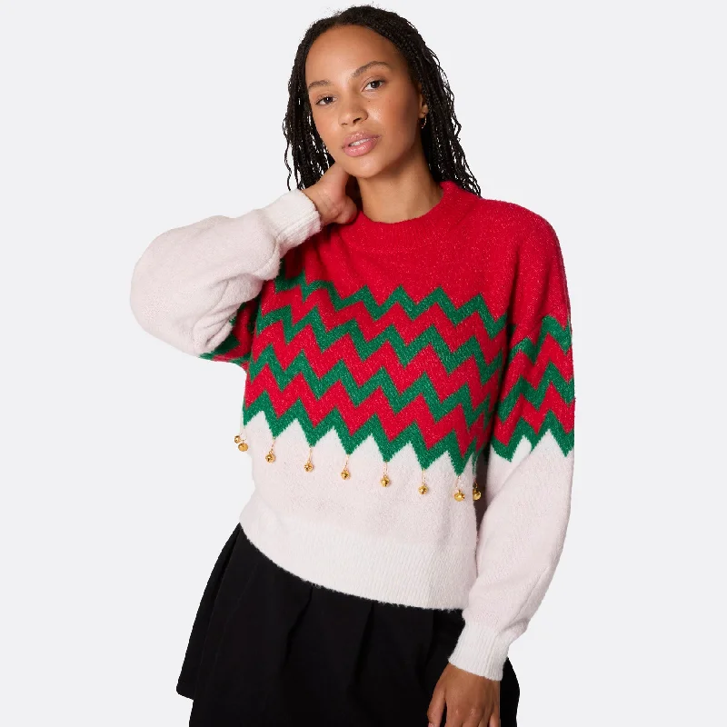 Jingle Bells Oversized Weihnachtspullover Damen