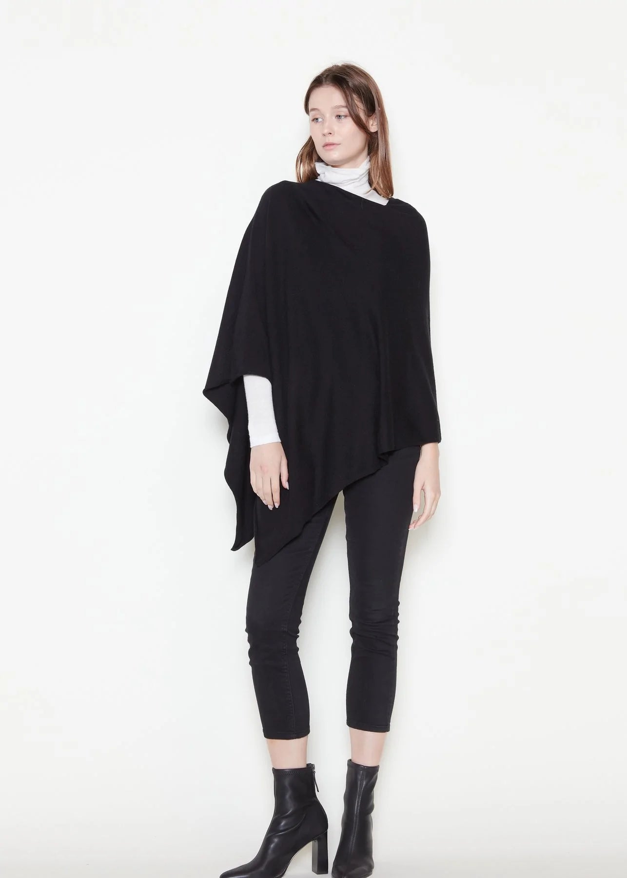 Terri Triangle Poncho in Black