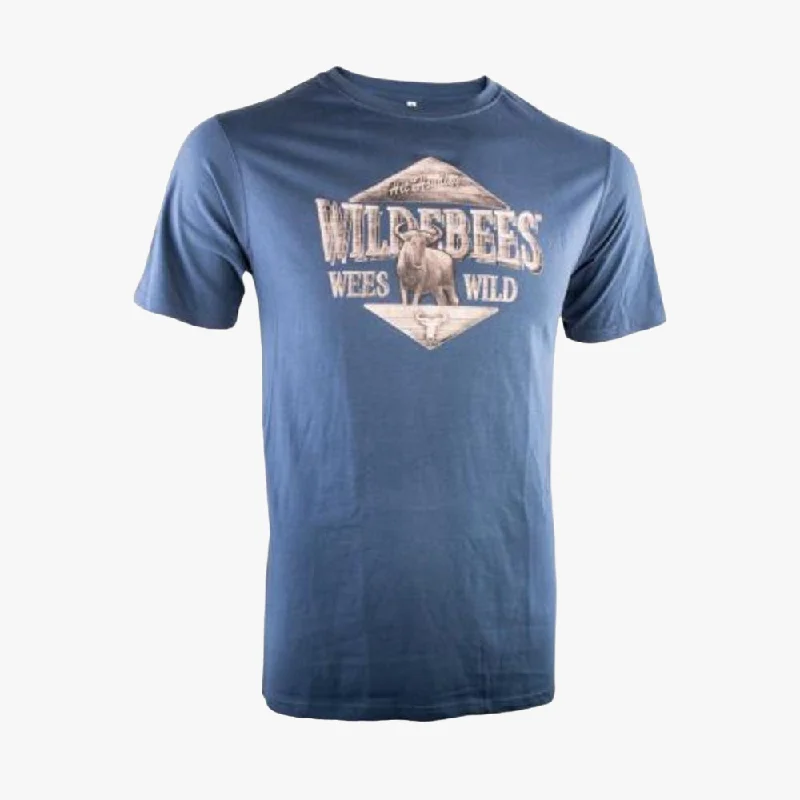 Seasonal Sale Wildebees Mens Woodlook Short Sleeve Tee Indigo
