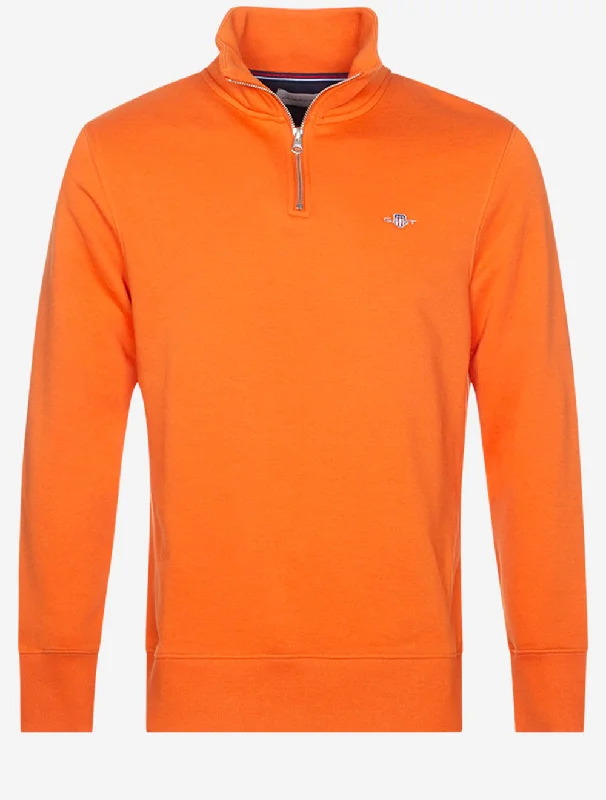 Weekend Specials to Indulge In Regular Fit Shield Sweatshirt mit halbem Reißverschluss Kürbisorange Weekend Specials to Indulge In Regular Fit Shield Sweatshirt mit halbem Reißverschluss Kürbisorange