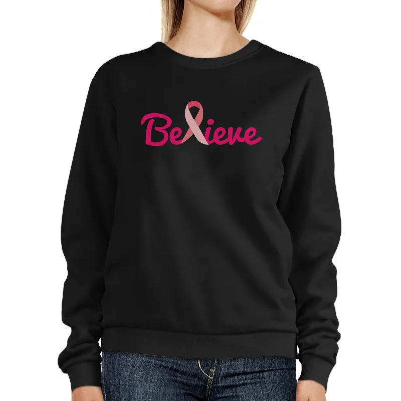 Today’s Deal Believe Breast Cancer Awareness Black SweatShirt