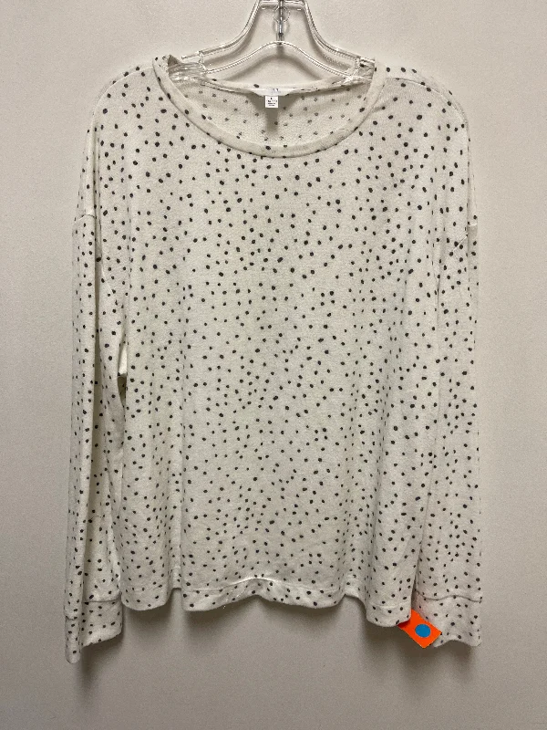 Weekend Deals That Amaze Top Long Sleeve By Time And Tru In White, Size: L