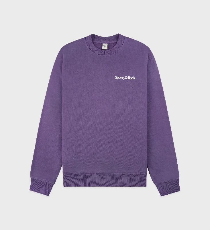 Low Prices Health Is Wealth Crewneck - Dusty Grape/White