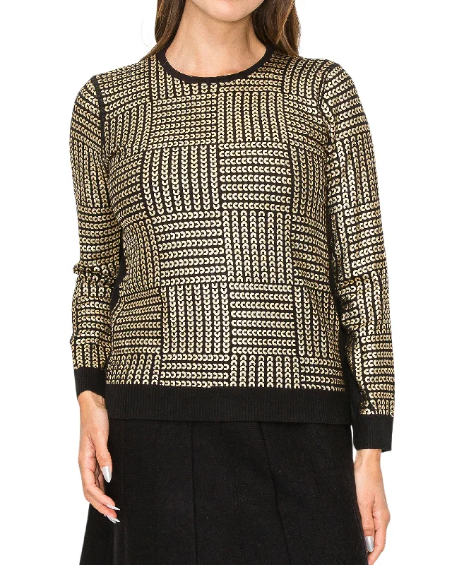 Weekend Sale: Don't Miss Out Sweater w/ Metallic Print