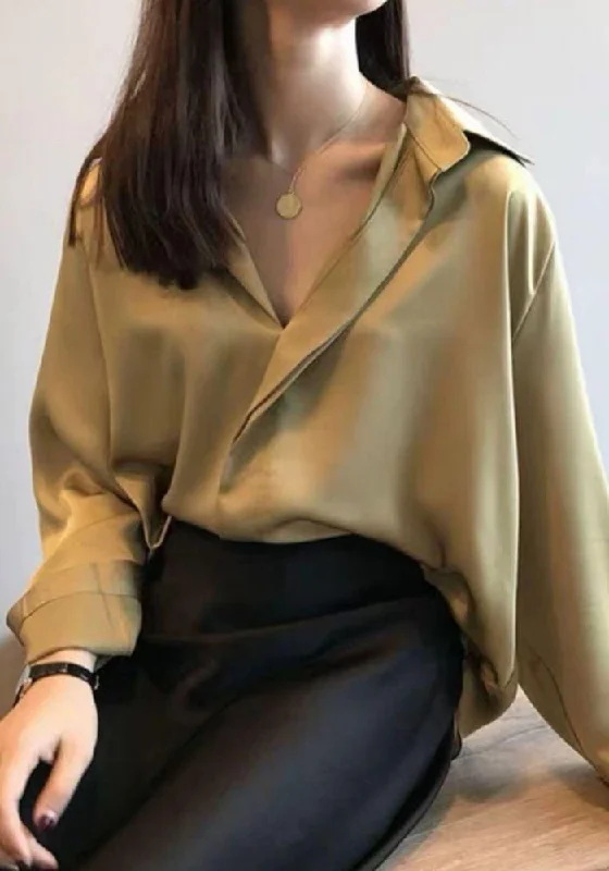 Olive Satin Blouse