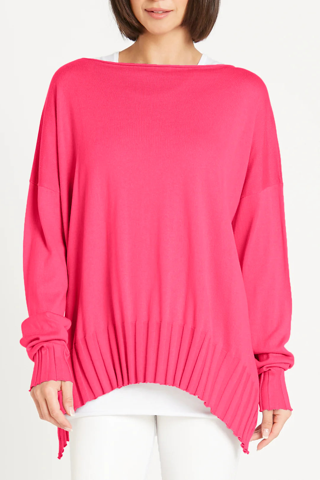 Pima Cotton Ribbed Boatneck in Lipstick