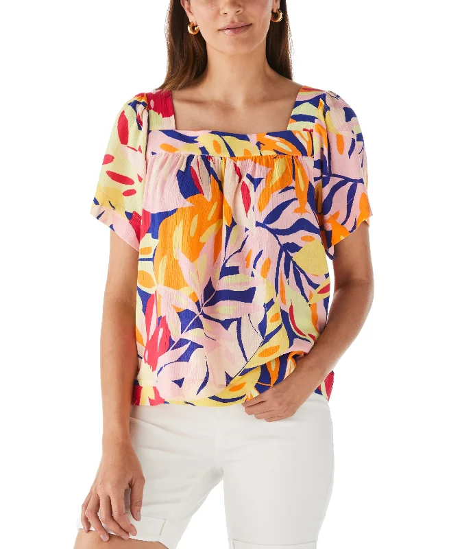 Weekend Specials Just for You Petite Size Square Neck Flare Sleeve Top