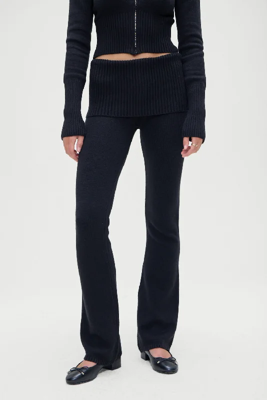 Hurry Up Aimee Knit Pants - Black