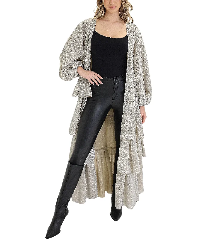 Weekend Shopping Bliss Lurex Shimmer Tiered Duster