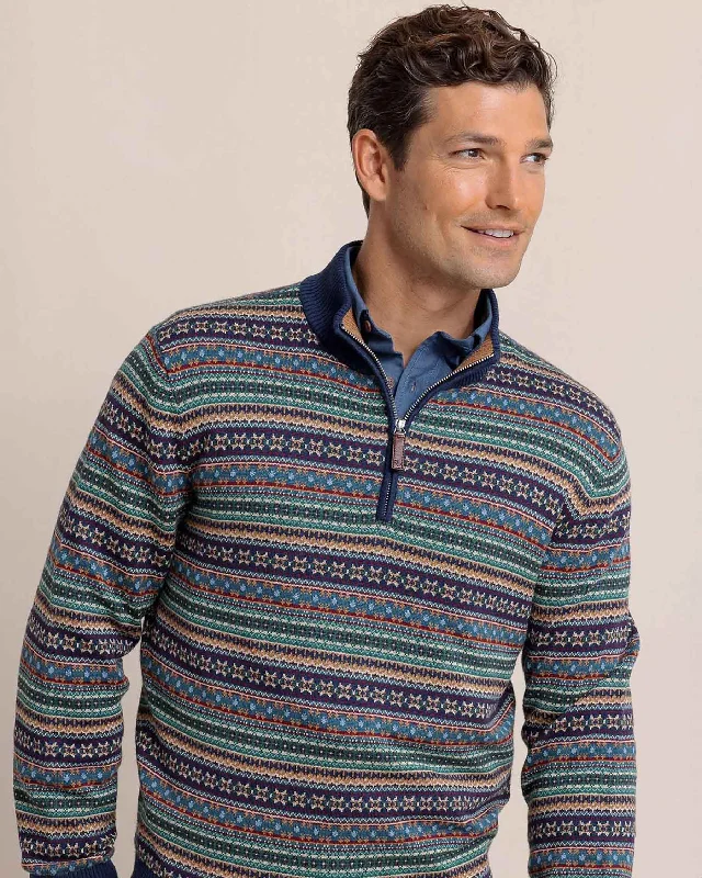 Quick Sale Heather Fair Isle Quarter Zip Sweater