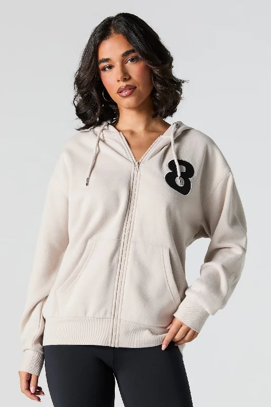 Graphic Zip-Up Fleece Hoodie