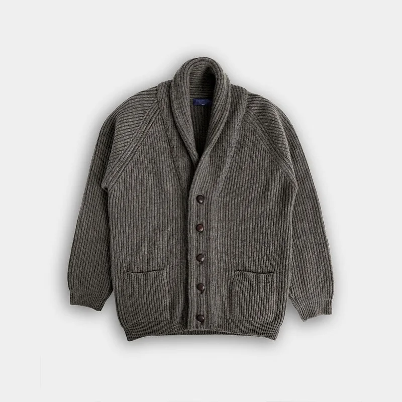 Big Deal Grey Camel Hair Shawl Collar Cardigan