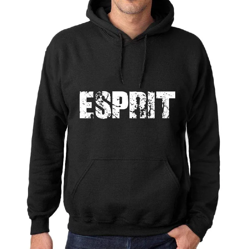 Deal of the Week Men's Women's Unisex Printed Graphic Cotton Hoodie Soft Heavyweight Hooded Sweatshirt Pullover Popular Words ESPRIT Deep Black