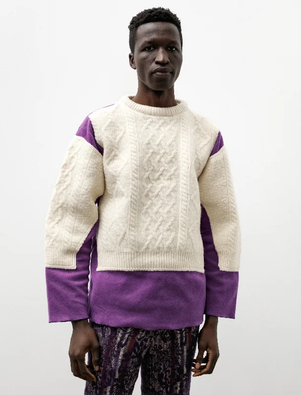 Shop and Save Rebuild Fishermans Covered Sweater Purple