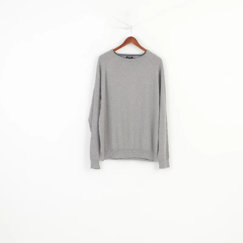Markdown Sale Avenue Foch Men XL JumperGray Cashmere Blend Crew Neck Vintage Classic Sweater