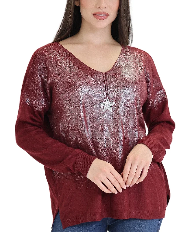 Weekend Shopping Made Better Shimmer Star Sweater