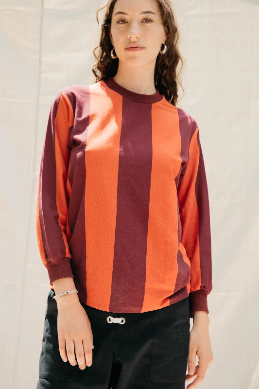 Copa Striped Long Sleeve T - Tomato/Wine