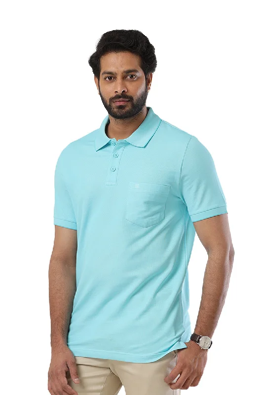 Get It Before It’s Gone Golf Polo - Blue Turquoise T-Shirts For Men | Ariser