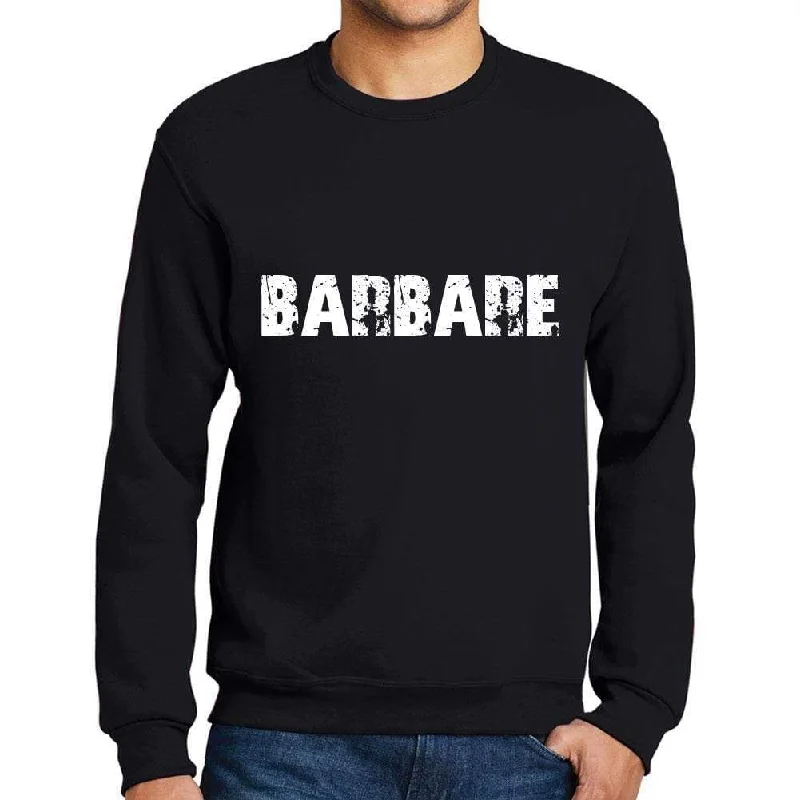 Price Cut Men's Printed Graphic Sweatshirt Popular Words BARBARE Deep Black