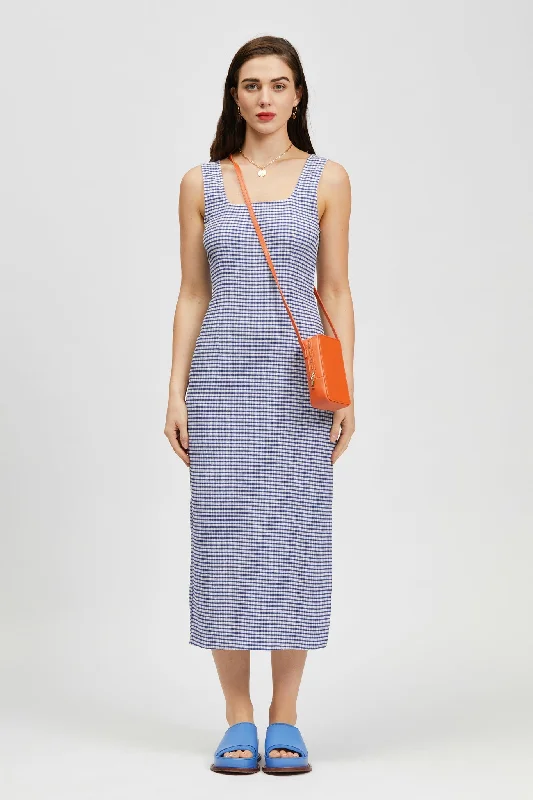 Sim Dress Blue/White Check