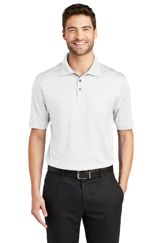 Price Blitz Port Authority Mens Performance Moisture Wicking Short Sleeve Polo Shirt - White Price Blitz Port Authority Mens Performance Moisture Wicking Short Sleeve Polo Shirt - White