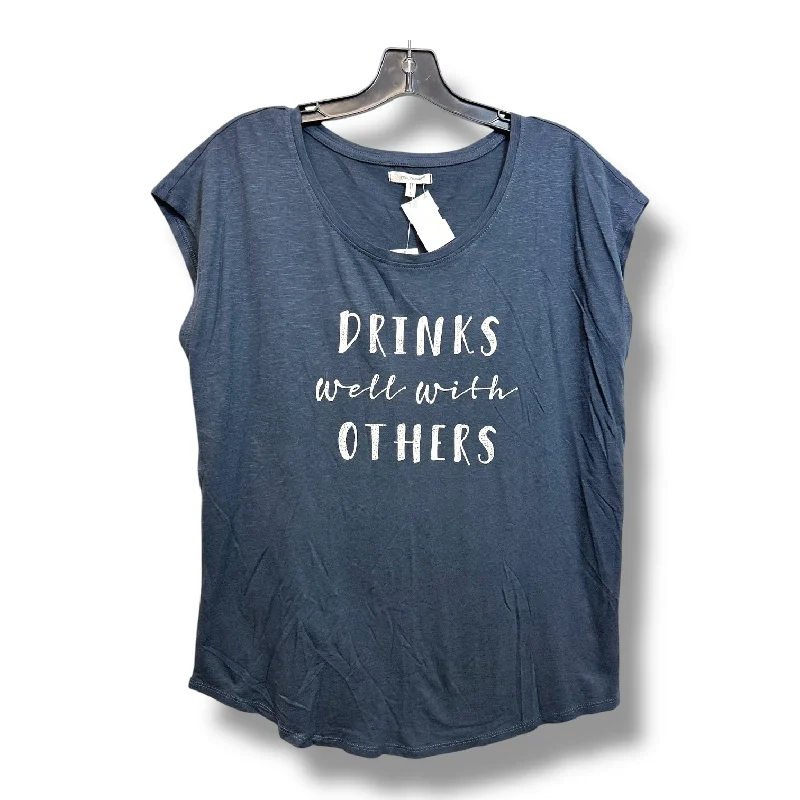 Weekend Offers That Tempt Top Short Sleeve By Maurices O In Navy, Size: L