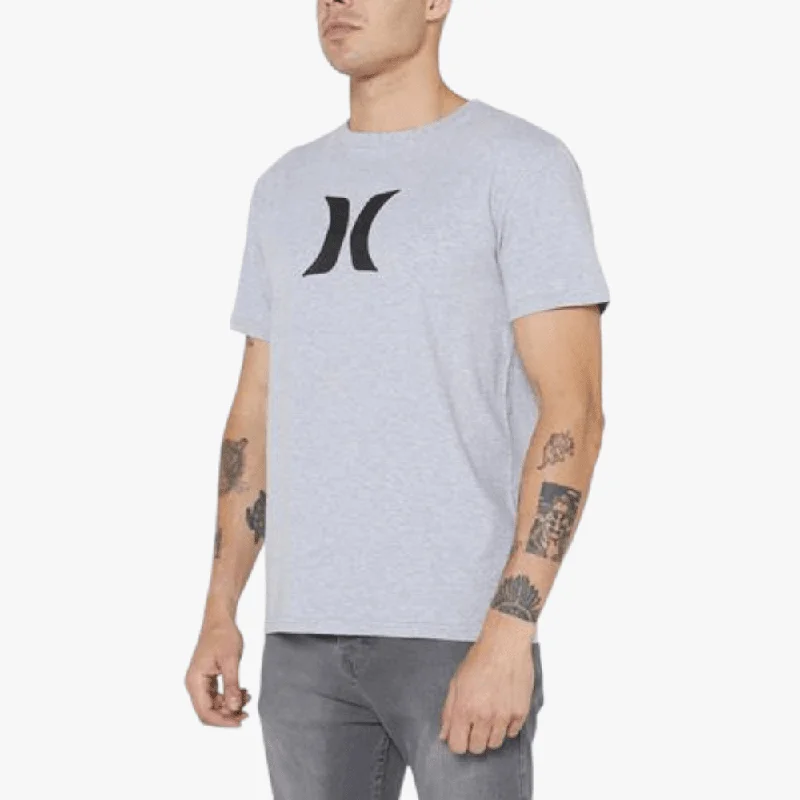 Bargain Bin Hurley Mens Icon Classic Short Sleeve Heather Grey Black