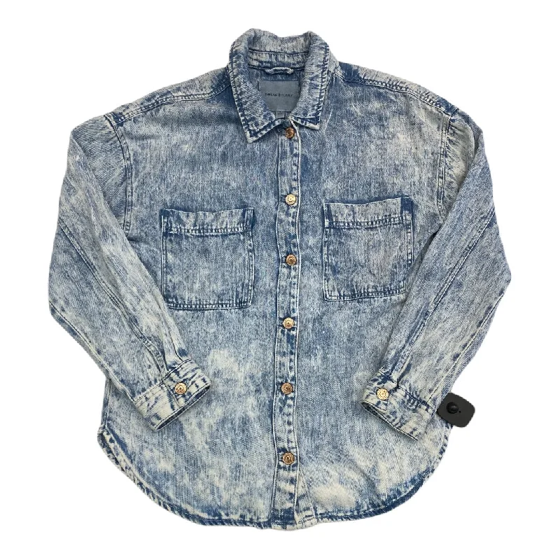 Weekend Deals That Dazzle Top Long Sleeve By Thread And Supply In Blue Denim, Size: S