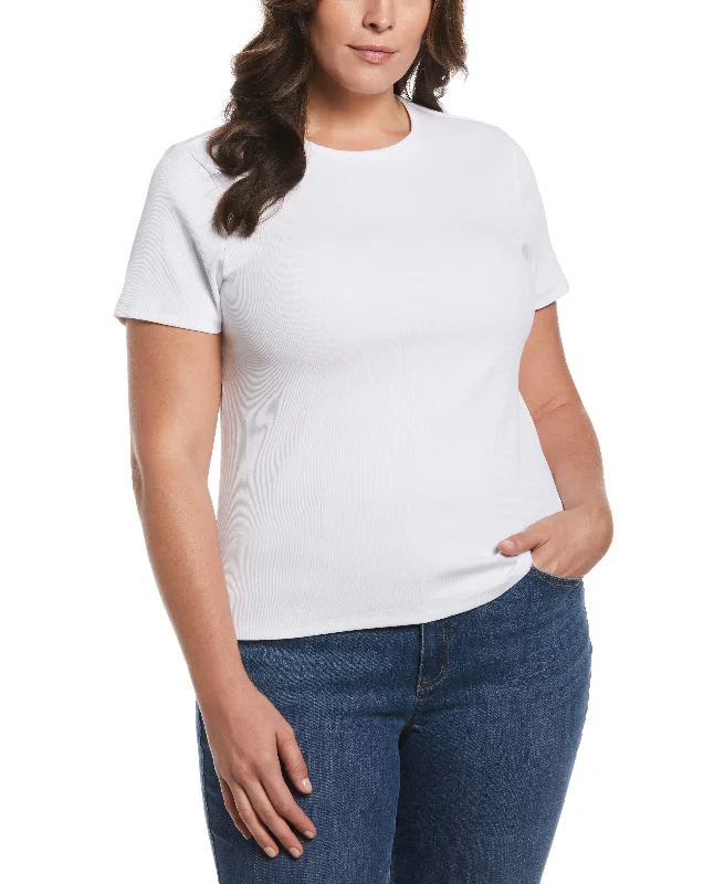 Take Action Plus Size Ribbed Crew Neck Tee