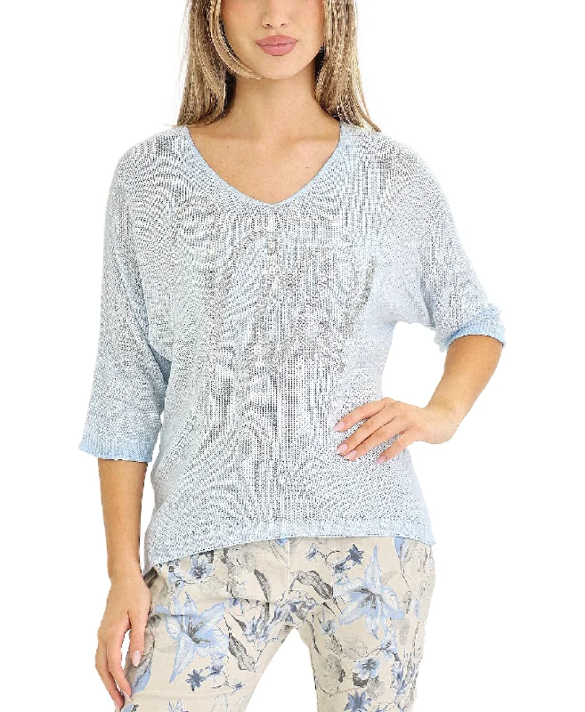 Weekend Savings Extravaganza Metallic Heart Knit Top
