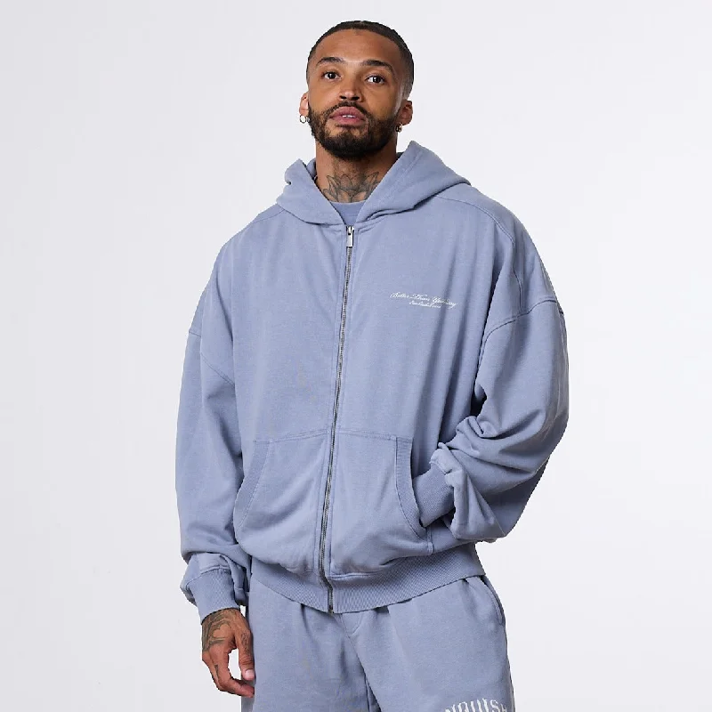 Stock Up Vanquish Better Than Yesterday Washed Blue Full Zip Hoodie