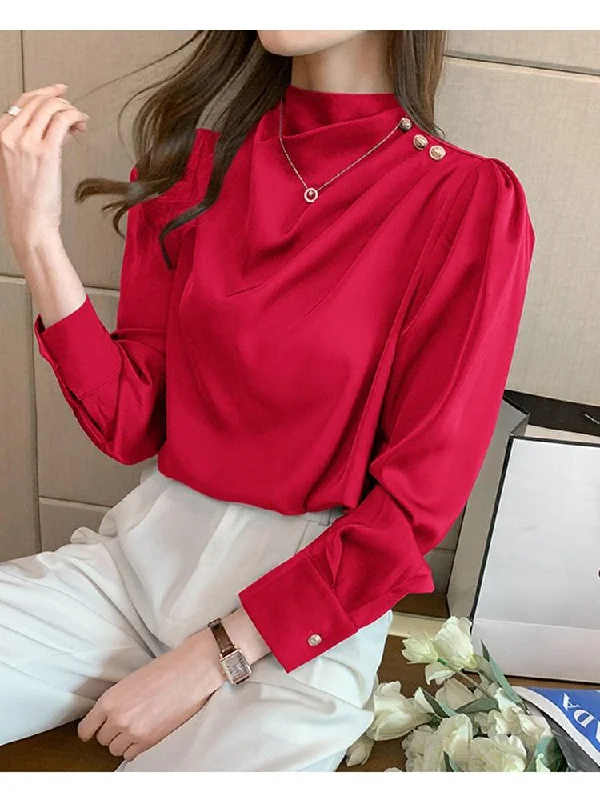 Red Satin Blouse