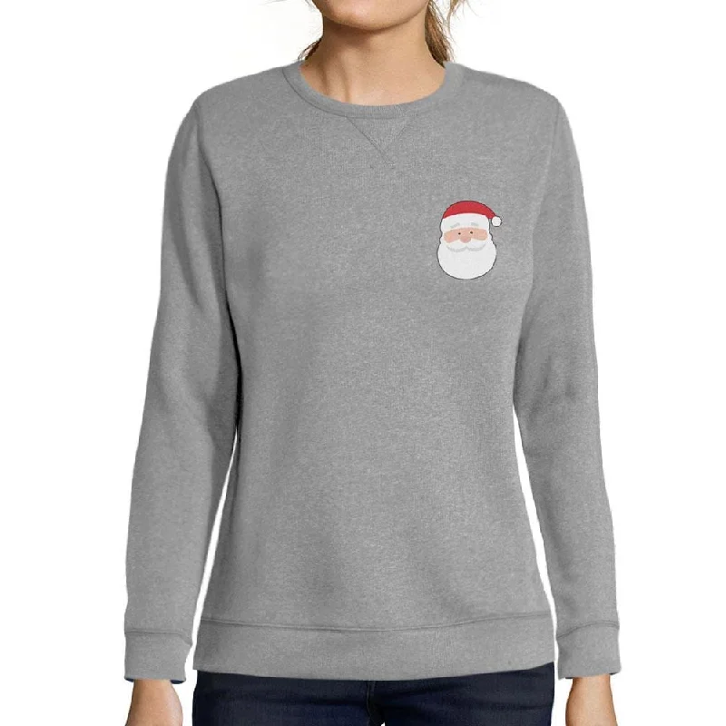 Midnight Sale ULTRABASIC - Women's Printed Graphic Little Santa Cool Christmas Sweatshirt Gift Tee Grey Marl Midnight Sale ULTRABASIC - Women's Printed Graphic Little Santa Cool Christmas Sweatshirt Gift Tee Grey Marl