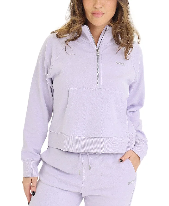 Don't Delay 1/2 Zip Studded Logo Top