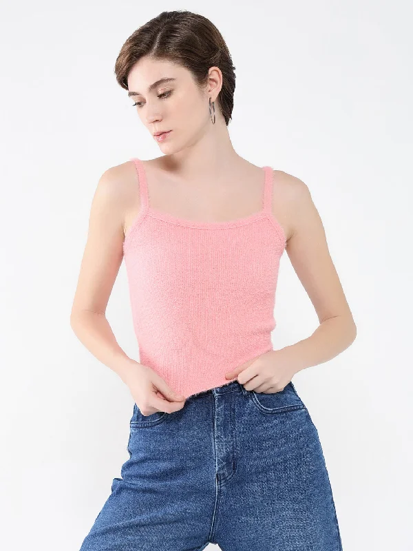 Weekend Extravaganza: Shop Now Women Solid Pink Fitted Top