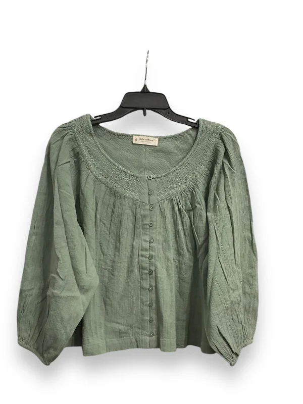 Weekend Offers That Impress Top Long Sleeve By Lucky Brand In Green, Size: L