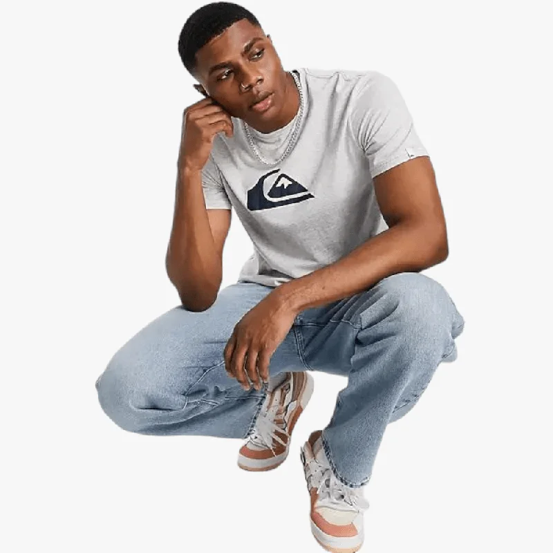 Act Now Quiksilver Mens Corp Logo Short Sleeve Tee Grey Heather