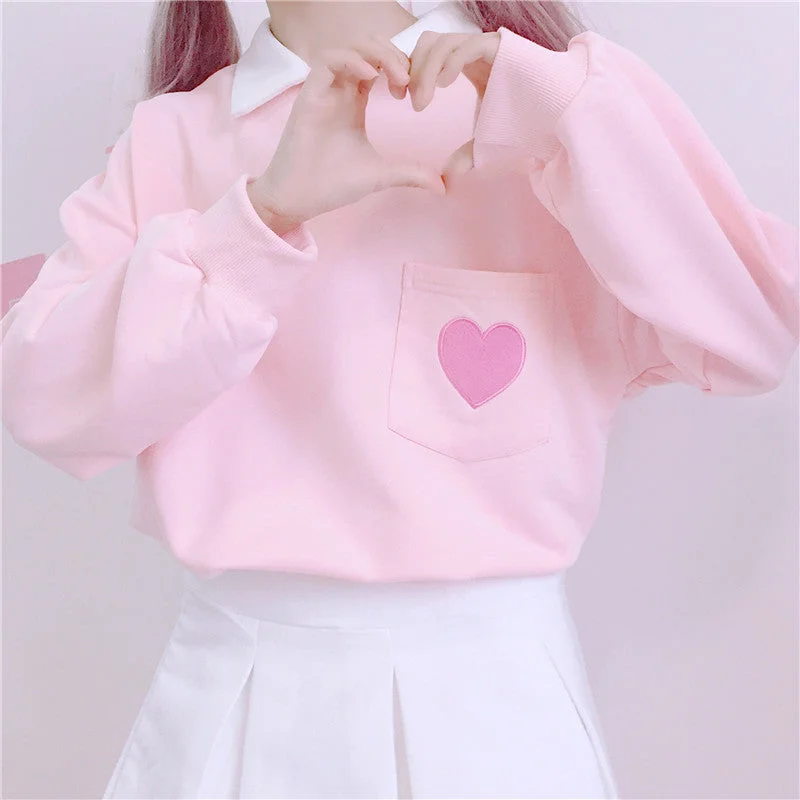 Cute Love Embroidered Sweatshirt AD10352