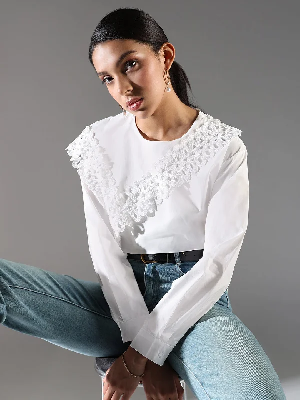Weekend Deals That Spark Women White Solid Top
