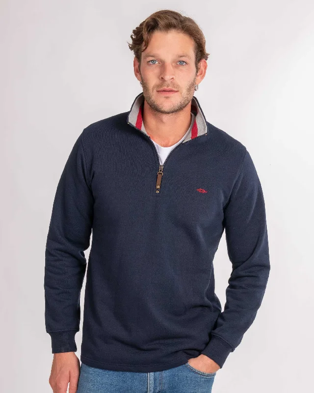 Weekend Savings Delight Navy Organic Half Zip Sweatshirt