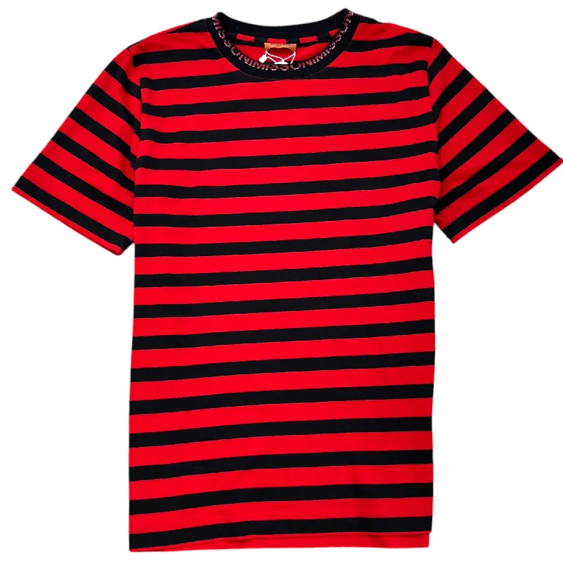 Midnight Madness Men's Stripe Logo T-Shirt Red Size L