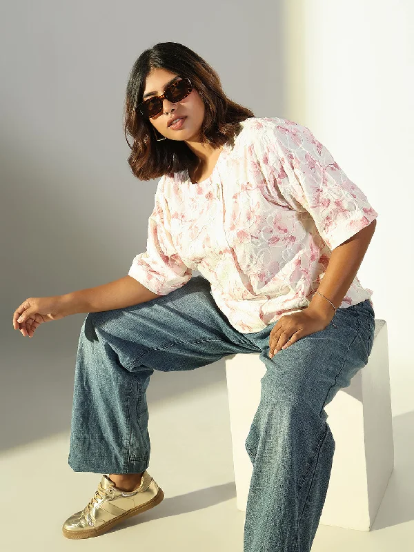 Value Deals Women Pink Floral Top